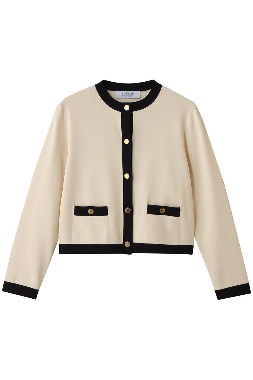 【アルアバイル/allureville】の【Loulou Willoughby】バイカラーコンパクトCD A インテリア・キッズ・メンズ・レディースファッション・服の通販 founy(ファニー) 　ファッション　Fashion　レディースファッション　Fashion for Women　アウター　Coat / Outerwear Collection　レディースジャケット・軽アウター　Jackets　カーディガン　Cardigan, Knitwear　コンパクト　Compact, Small Size　ジャケット　Jacket, Outerwear　スラックス　Slacks, Dress Pants　デニム　Denim, Jeans Material　フレア　Flare, Flared　羽織　Haori, Light Jacket　ベージュ系|ID: prp329100004886280 ipo3291000000036481110