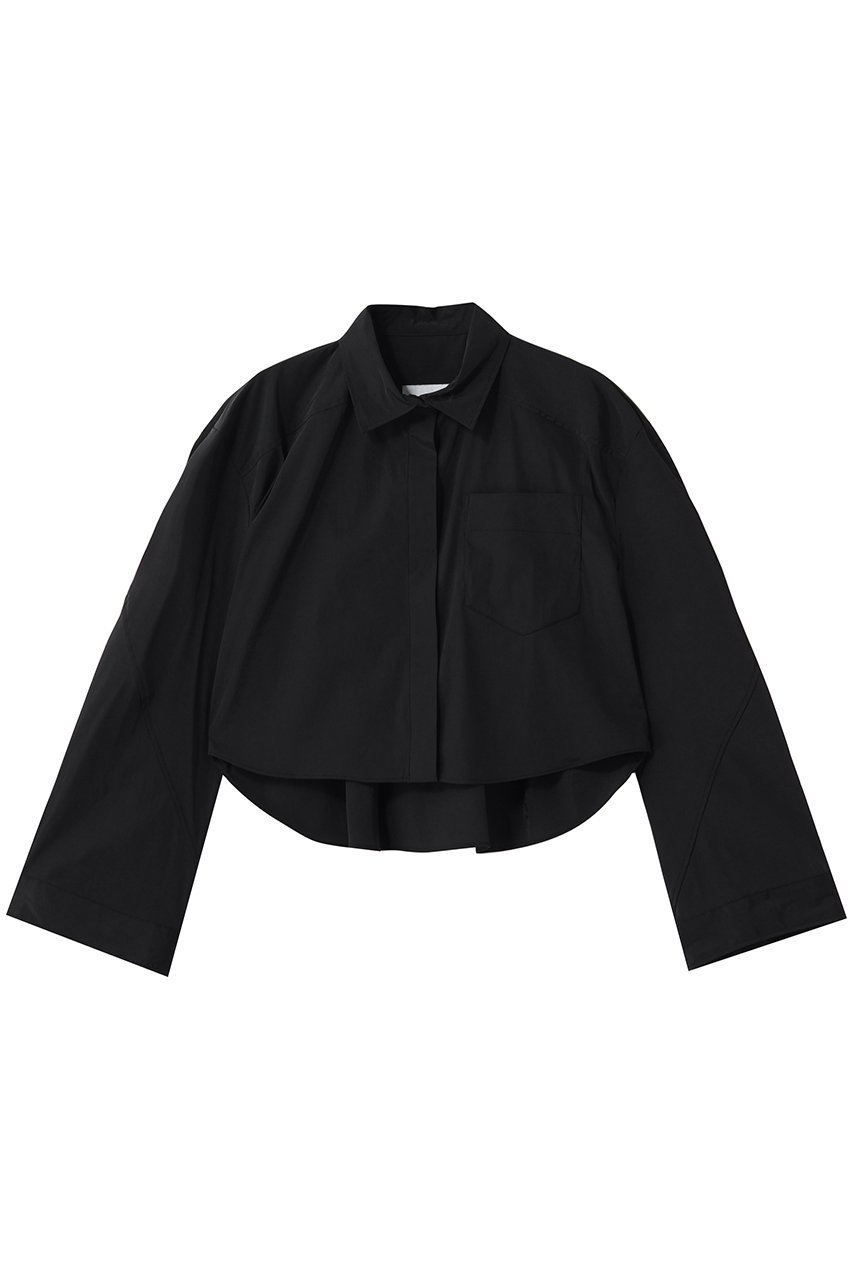 【スタニングルアー/STUNNING LURE】のタフタクロップドシャツ インテリア・キッズ・メンズ・レディースファッション・服の通販 founy(ファニー) 　ファッション　Fashion　レディースファッション　Fashion for Women　トップス・カットソー　Cut & Sew Tops　シャツ・ブラウス・オフィスカジュアル　Elegant Blouses & Button-Ups　クロップド　Cropped, Short Length　スリーブ　Sleeve, Long Sleeve / Short Sleeve　タフタ　Taffeta, Structured Fabric　ロング　Long, Long-Length　ワイド　Wide, Wide Fit　夏　Summer　新作・新入荷　New Arrivals / New In　春　Spring　S/S・春夏　SS, Spring/Summer, Warm Season　BLACK|ID: prp329100004886354 ipo3291000000036482425