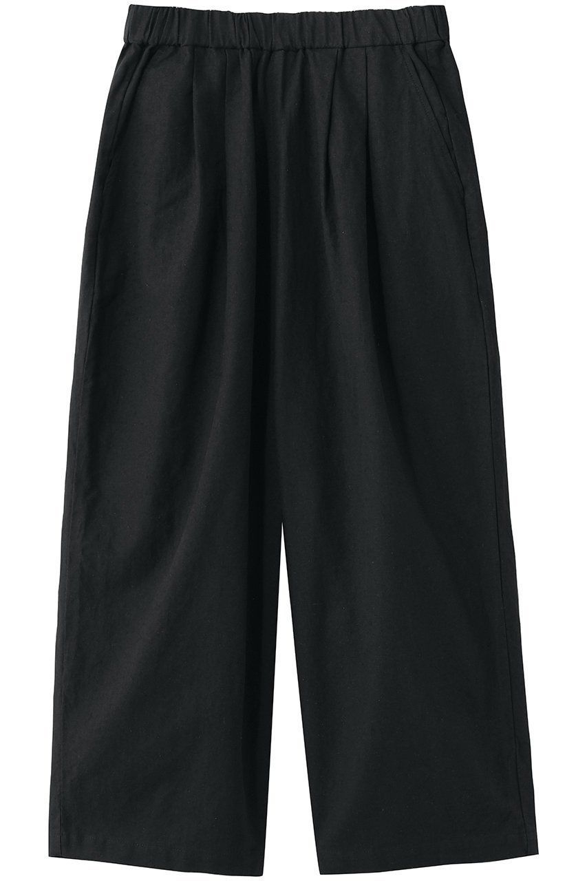 【ミディウミ/MidiUmi】のC/L wide easy PT パンツ インテリア・キッズ・メンズ・レディースファッション・服の通販 founy(ファニー) 　ファッション　Fashion　レディースファッション　Fashion for Women　パンツ　Pants & Trousers　おすすめ　Recommended / Our Picks　ギャザー　Gathered, Ruffled　コンパクト　Compact, Small Size　マニッシュ　Mannish, Boyish　リネン　Linen, Linen Fabric　エレガント 上品　Elegant　新作・新入荷　New Arrivals / New In　black|ID: prp329100004886375 ipo3291000000036482617