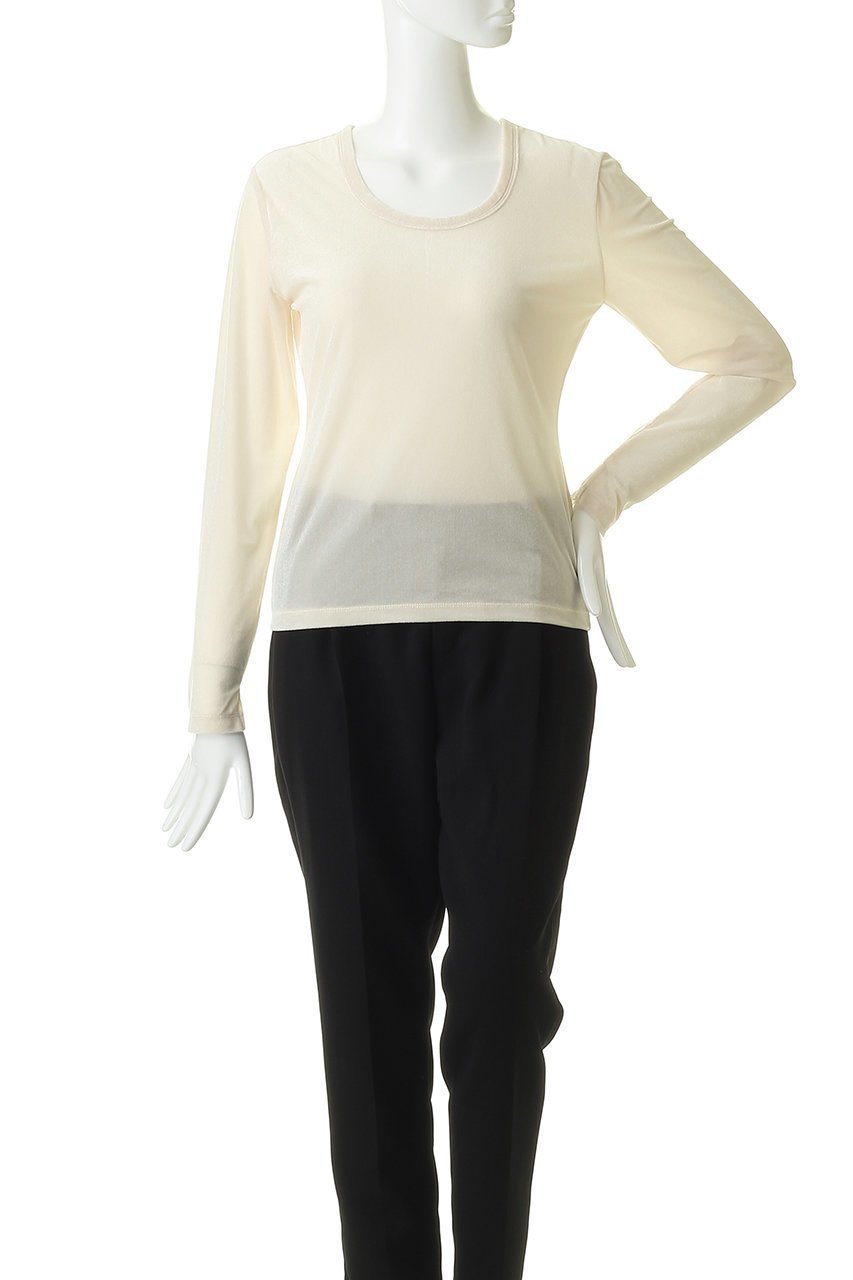 【エリオポール/heliopole】の【THREEDOTS】シアーベロアロングスリーブTシャツ 人気、トレンドファッション・服の通販 founy(ファニー) 　ファッション　Fashion　レディースファッション　Fashion for Women　トップス・カットソー　Cut & Sew Tops　シャツ・ブラウス・オフィスカジュアル　Elegant Blouses & Button-Ups　ロングTシャツ・Tシャツ　Longline T-Shirts & Tees　カットソー・ベーシックTシャツ　Cut-and-Sewn Tops / Stretch Tees & Basics　ベロアトップス　Velour Tops / Velvet-Look Items　インナー　Innerwear　キャミ　Camisole, Cami Top　シアー　Sheer, See-Through　スリーブ　Sleeve, Long Sleeve / Short Sleeve　トレンド　Trend, Trending Now　バランス　Balance, Style Balance　ビスチェ　Bustier, Corset Top　フィット　Fit, Slim Fit　ベロア　Velour, Soft Velvet　ロング　Long, Long-Length　新作・新入荷　New Arrivals / New In　other-2|ID: prp329100004886418 ipo3291000000036483057