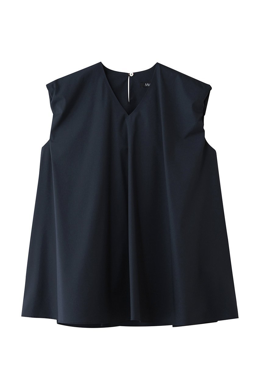 【エムフィル/M Fil】のポリエステル コットン ストレッチブロード ギャザーノースリーブブラウス インテリア・キッズ・メンズ・レディースファッション・服の通販 founy(ファニー) 　ファッション　Fashion　レディースファッション　Fashion for Women　トップス・カットソー　Cut & Sew Tops　キャミソール&ノースリーブ　Camisoles & Sleeveless Tops　シャツ・ブラウス・オフィスカジュアル　Elegant Blouses & Button-Ups　ギャザー　Gathered, Ruffled　ショルダー　Shoulder, Shoulder Strap　ストレッチ　Stretch, Stretchy Fabric　ノースリーブ　Sleeveless, No-Sleeve　バランス　Balance, Style Balance　ブロード　Broadcloth, Fine Cotton　ボトム　Bottoms, Lower Wear　ワイド　Wide, Wide Fit　定番　Standard, Basic Item　新作・新入荷　New Arrivals / New In　ネイビー|ID: prp329100004886443 ipo3291000000036483341