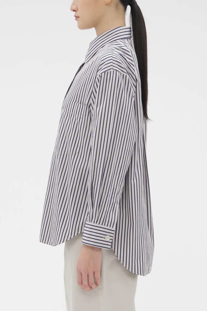 【マーガレットハウエル/MARGARET HOWELL】のVINTAGE COMPACT COTTON STRIPE SHIRT 人気、トレンドファッション・服の通販 founy(ファニー) 　ファッション　Fashion　レディースファッション　Fashion for Women　トップス・カットソー　Cut & Sew Tops　シャツ・ブラウス・オフィスカジュアル　Elegant Blouses & Button-Ups　シンプル　Simple, Minimal　スクエア　Square, Square Shape　ストライプ　Stripe, Striped Pattern　スリーブ　Sleeve, Long Sleeve / Short Sleeve　バランス　Balance, Style Balance　プリーツ　Pleats, Pleated　ボックス　Boxy, Box Shape　ヨーク　Yoke, Yoke Design　ロング　Long, Long-Length　ワーク　Workwear, Utility Style　ヴィンテージ　Vintage Style　エレガント 上品　Elegant　新作・新入荷　New Arrivals / New In　other-3|ID: prp329100004886462 ipo3291000000036483469