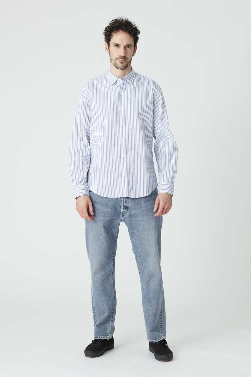 【フランク&アイリーン/Frank&Eileen / MEN】の【MEN】 FINBAR イタリアンコットン ブルーストライプ シャツ 人気、トレンドファッション・服の通販 founy(ファニー) 　ファッション　Fashion　メンズファッション　Fashion for Men　ストライプ　Stripe, Striped Pattern　スラックス　Slacks, Dress Pants　スリーブ　Sleeve, Long Sleeve / Short Sleeve　デニム　Denim, Jeans Material　モダン　Modern, Contemporary　ロング　Long, Long-Length　エレガント 上品　Elegant　新作・新入荷　New Arrivals / New In　other-6|ID: prp329100004886492 ipo3291000000036483680