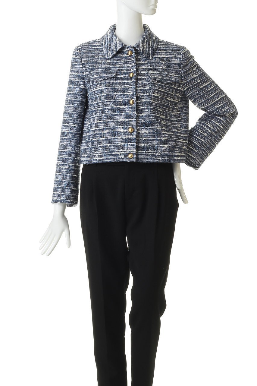 【ジェイドット/j.】のファンシーツイード 衿付きジャケット 人気、トレンドファッション・服の通販 founy(ファニー) 　ファッション　Fashion　レディースファッション　Fashion for Women　アウター　Coat / Outerwear Collection　レディースジャケット・軽アウター　Jackets　イタリア　Italy　エレガント 上品　Elegant　ジャケット　Jacket, Outerwear　ツイード　Twill, Twill Weave　デニム　Denim, Jeans Material　メタル　Metal, Metal Parts　新作・新入荷　New Arrivals / New In　other-2|ID: prp329100004886503 ipo3291000000036483773