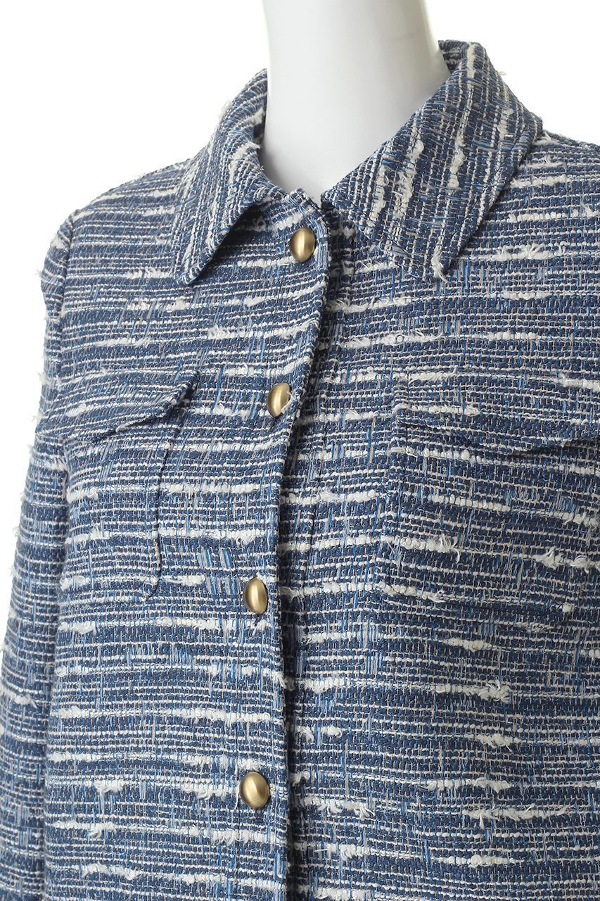 【ジェイドット/j.】のファンシーツイード 衿付きジャケット 人気、トレンドファッション・服の通販 founy(ファニー) 　ファッション　Fashion　レディースファッション　Fashion for Women　アウター　Coat / Outerwear Collection　レディースジャケット・軽アウター　Jackets　イタリア　Italy　エレガント 上品　Elegant　ジャケット　Jacket, Outerwear　ツイード　Twill, Twill Weave　デニム　Denim, Jeans Material　メタル　Metal, Metal Parts　新作・新入荷　New Arrivals / New In　other-5|ID: prp329100004886503 ipo3291000000036483778