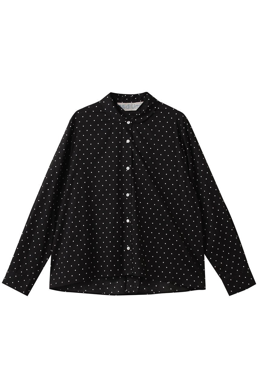 【ミディウミ/MidiUmi】のdots dutch collar shirt シャツ インテリア・キッズ・メンズ・レディースファッション・服の通販 founy(ファニー) 　ファッション　Fashion　レディースファッション　Fashion for Women　トップス・カットソー　Cut & Sew Tops　シャツ・ブラウス・オフィスカジュアル　Elegant Blouses & Button-Ups　おすすめ　Recommended / Our Picks　コンパクト　Compact, Small Size　シアー　Sheer, See-Through　ジャケット　Jacket, Outerwear　スリーブ　Sleeve, Long Sleeve / Short Sleeve　セットアップ　Set-Up, Coordinated Outfit　ドット　Polka Dot, Dot Pattern　ロング　Long, Long-Length　エレガント 上品　Elegant　black|ID: prp329100004886540 ipo3291000000036484095