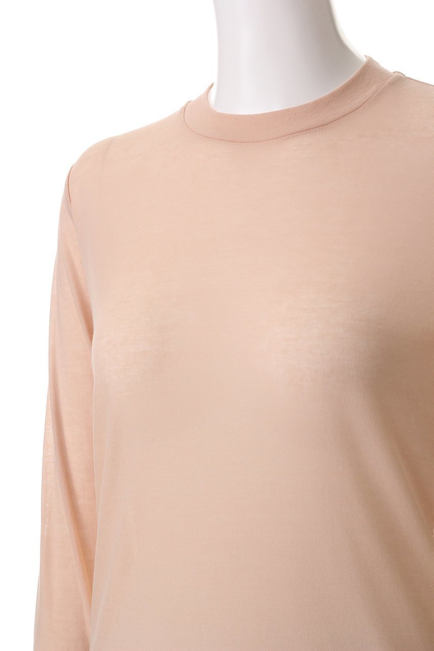 【ベイジ,/BEIGE,】のSORE(ソ―ル)/コットンシアークルーネックカットソー 人気、トレンドファッション・服の通販 founy(ファニー) 　ファッション　Fashion　レディースファッション　Fashion for Women　トップス・カットソー　Cut & Sew Tops　シャツ・ブラウス・オフィスカジュアル　Elegant Blouses & Button-Ups　ロングTシャツ・Tシャツ　Longline T-Shirts & Tees　カットソー・ベーシックTシャツ　Cut-and-Sewn Tops / Stretch Tees & Basics　カットソー　Cut and Sewn Top　シアー　Sheer, See-Through　ジャケット　Jacket, Outerwear　スリーブ　Sleeve, Long Sleeve / Short Sleeve　ロング　Long, Long-Length　エレガント 上品　Elegant　other-5|ID: prp329100004886573 ipo3291000000036484308