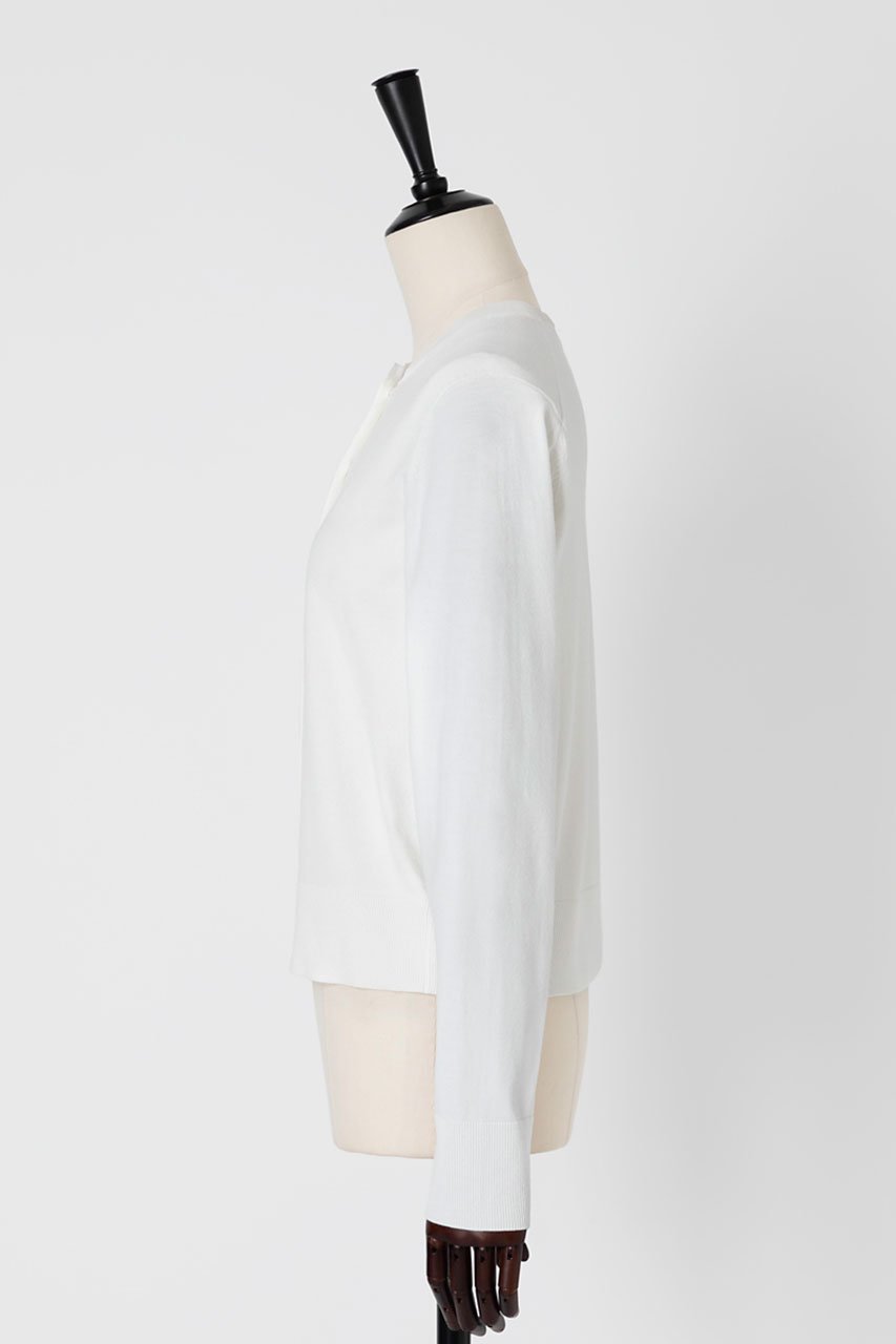 【オーヴィル/EAUVIRE】のシアー付属付きクルーネックカーディガン 人気、トレンドファッション・服の通販 founy(ファニー) 　ファッション　Fashion　レディースファッション　Fashion for Women　トップス・カットソー　Cut & Sew Tops　カーディガン・羽織り　Layered Style Cardigans　シャツ・ブラウス・オフィスカジュアル　Elegant Blouses & Button-Ups　ロングTシャツ・Tシャツ　Longline T-Shirts & Tees　カットソー・ベーシックTシャツ　Cut-and-Sewn Tops / Stretch Tees & Basics　おすすめ　Recommended / Our Picks　イタリア　Italy　カッティング　Cutting Detail　カーディガン　Cardigan, Knitwear　シアー　Sheer, See-Through　ストレッチ　Stretch, Stretchy Fabric　軽量　Lightweight, Ultra Light　other-2|ID: prp329100004886627 ipo3291000000036484678