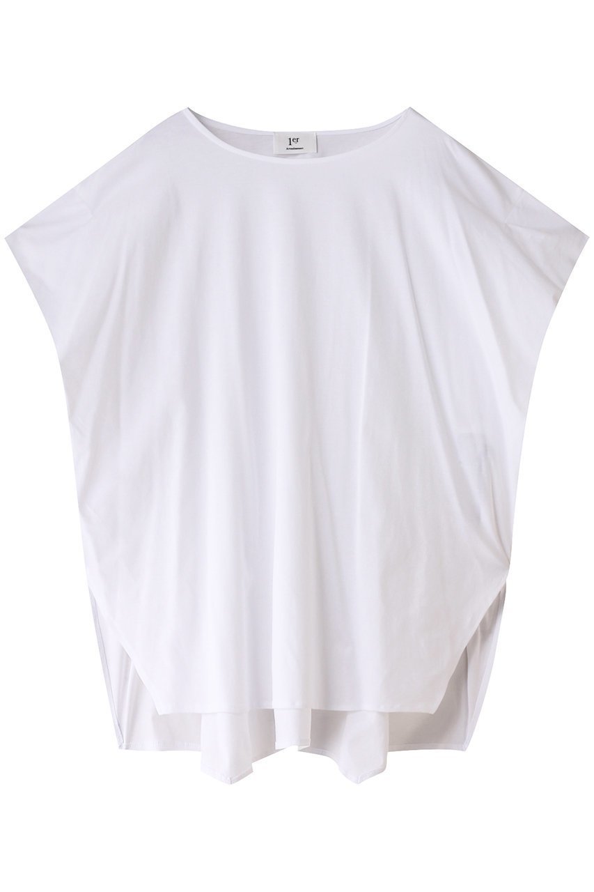 【プルミエ アロンディスモン/1er Arrondissement】のプレミアム天竺ニュアンストップス インテリア・キッズ・メンズ・レディースファッション・服の通販 founy(ファニー) 　ファッション　Fashion　レディースファッション　Fashion for Women　トップス・カットソー　Cut & Sew Tops　シャツ・ブラウス・オフィスカジュアル　Elegant Blouses & Button-Ups　ロングTシャツ・Tシャツ　Longline T-Shirts & Tees　カットソー・ベーシックTシャツ　Cut-and-Sewn Tops / Stretch Tees & Basics　ショート　Short, Short Length　スリーブ　Sleeve, Long Sleeve / Short Sleeve　プレミアム　Premium, High-End　ヘムライン　Hemline, Bottom Cut　夏　Summer　定番　Standard, Basic Item　オフホワイト|ID: prp329100004886693 ipo3291000000036485030