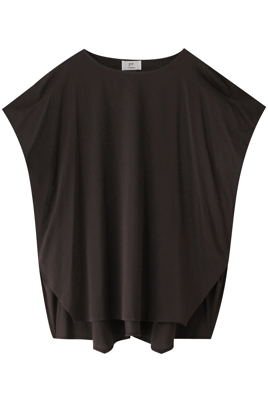 【プルミエ アロンディスモン/1er Arrondissement】のプレミアム天竺ニュアンストップス インテリア・キッズ・メンズ・レディースファッション・服の通販 founy(ファニー) 　ファッション　Fashion　レディースファッション　Fashion for Women　トップス・カットソー　Cut & Sew Tops　シャツ・ブラウス・オフィスカジュアル　Elegant Blouses & Button-Ups　ロングTシャツ・Tシャツ　Longline T-Shirts & Tees　カットソー・ベーシックTシャツ　Cut-and-Sewn Tops / Stretch Tees & Basics　ショート　Short, Short Length　スリーブ　Sleeve, Long Sleeve / Short Sleeve　プレミアム　Premium, High-End　ヘムライン　Hemline, Bottom Cut　夏　Summer　定番　Standard, Basic Item　ブラウン|ID: prp329100004886693 ipo3291000000036485031