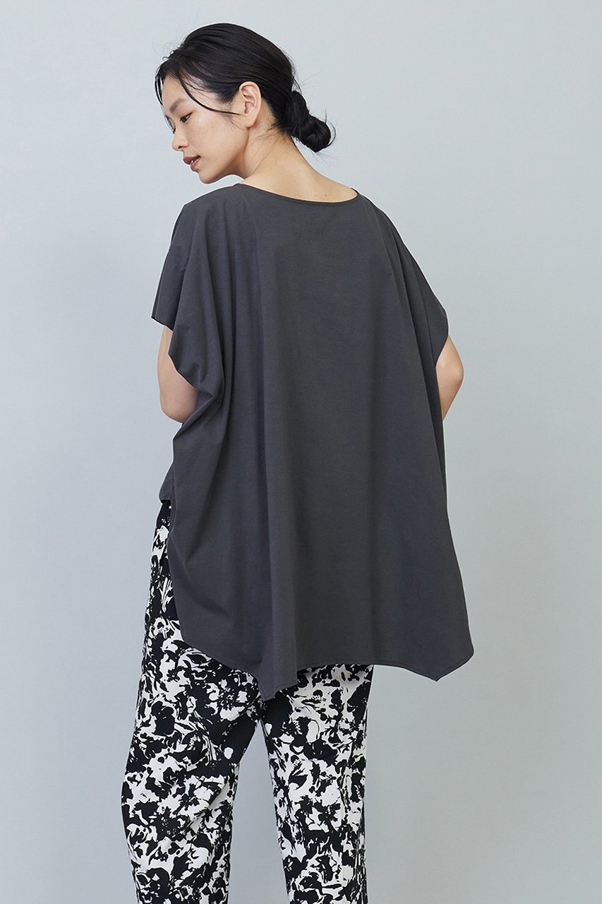 【プルミエ アロンディスモン/1er Arrondissement】のプレミアム天竺ニュアンストップス 人気、トレンドファッション・服の通販 founy(ファニー) 　ファッション　Fashion　レディースファッション　Fashion for Women　トップス・カットソー　Cut & Sew Tops　シャツ・ブラウス・オフィスカジュアル　Elegant Blouses & Button-Ups　ロングTシャツ・Tシャツ　Longline T-Shirts & Tees　カットソー・ベーシックTシャツ　Cut-and-Sewn Tops / Stretch Tees & Basics　ショート　Short, Short Length　スリーブ　Sleeve, Long Sleeve / Short Sleeve　プレミアム　Premium, High-End　ヘムライン　Hemline, Bottom Cut　夏　Summer　定番　Standard, Basic Item　other-7|ID: prp329100004886693 ipo3291000000036485039