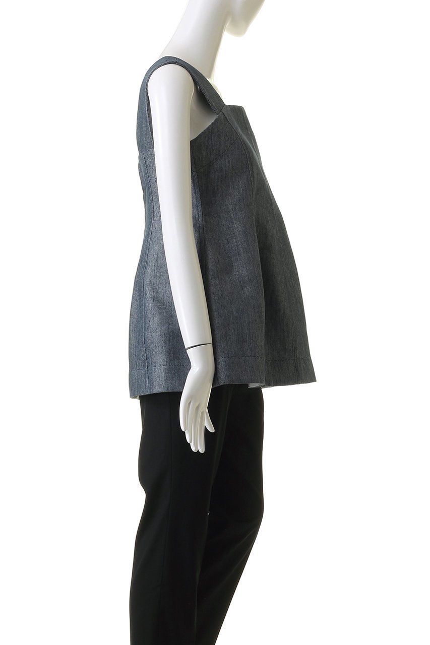 【デパリエ/DEPAREILLE】のデニムフィルムツイルビスチェ 人気、トレンドファッション・服の通販 founy(ファニー) 　ファッション　Fashion　レディースファッション　Fashion for Women　トップス・カットソー　Cut & Sew Tops　キャミソール&ノースリーブ　Camisoles & Sleeveless Tops　シャツ・ブラウス・オフィスカジュアル　Elegant Blouses & Button-Ups　ロングTシャツ・Tシャツ　Longline T-Shirts & Tees　カットソー・ベーシックTシャツ　Cut-and-Sewn Tops / Stretch Tees & Basics　ビスチェ　Bustiers & Corset Tops / Layered Bustier Style　おすすめ　Recommended / Our Picks　キャミソール　Camisole, Spaghetti Strap Top　セットアップ　Set-Up, Coordinated Outfit　タンク　Tank Top, Sleeveless Top　デニム　Denim, Jeans Material　トレンド　Trend, Trending Now　フレア　Flare, Flared　ペプラム　Peplum, Flared Hem　other-3|ID: prp329100004886711 ipo3291000000036485177
