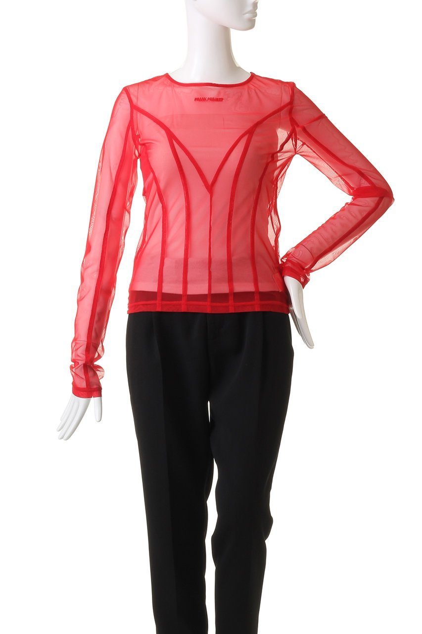 【プランク プロジェクト/PRANK PROJECT】のバックオープンシアートップス / Back Open Sheer Top 人気、トレンドファッション・服の通販 founy(ファニー) 　ファッション　Fashion　レディースファッション　Fashion for Women　トップス・カットソー　Cut & Sew Tops　シャツ・ブラウス・オフィスカジュアル　Elegant Blouses & Button-Ups　ロングTシャツ・Tシャツ　Longline T-Shirts & Tees　カットソー・ベーシックTシャツ　Cut-and-Sewn Tops / Stretch Tees & Basics　インナー　Innerwear　ストレッチ　Stretch, Stretchy Fabric　スリーブ　Sleeve, Long Sleeve / Short Sleeve　チュール　Tulip, Tulip Motif　フロント　Front, Front Design　ロング　Long, Long-Length　other-2|ID: prp329100004886714 ipo3291000000036493258