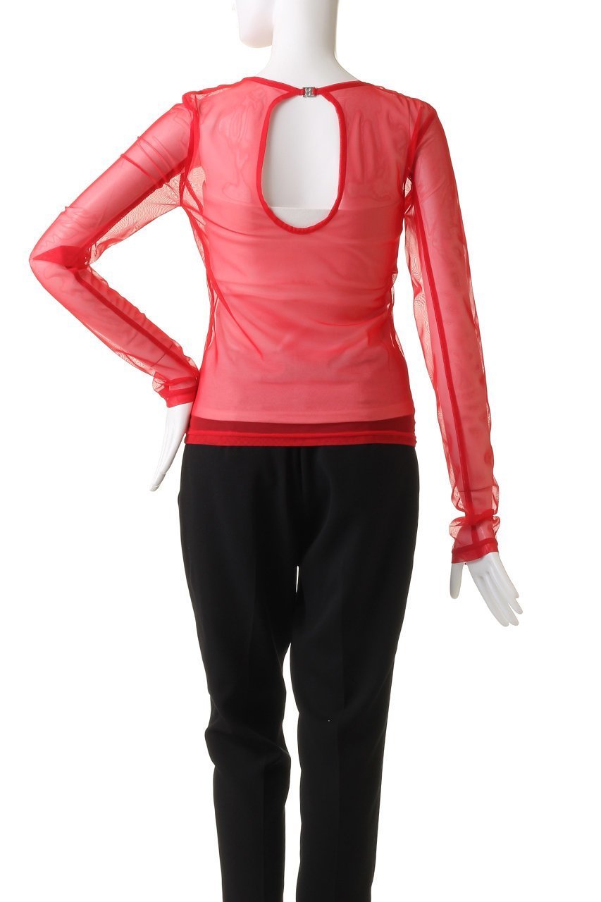【プランク プロジェクト/PRANK PROJECT】のバックオープンシアートップス / Back Open Sheer Top 人気、トレンドファッション・服の通販 founy(ファニー) 　ファッション　Fashion　レディースファッション　Fashion for Women　トップス・カットソー　Cut & Sew Tops　シャツ・ブラウス・オフィスカジュアル　Elegant Blouses & Button-Ups　ロングTシャツ・Tシャツ　Longline T-Shirts & Tees　カットソー・ベーシックTシャツ　Cut-and-Sewn Tops / Stretch Tees & Basics　インナー　Innerwear　ストレッチ　Stretch, Stretchy Fabric　スリーブ　Sleeve, Long Sleeve / Short Sleeve　チュール　Tulip, Tulip Motif　フロント　Front, Front Design　ロング　Long, Long-Length　other-4|ID: prp329100004886714 ipo3291000000036493262