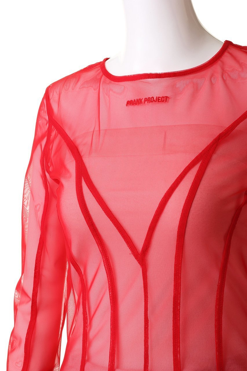 【プランク プロジェクト/PRANK PROJECT】のバックオープンシアートップス / Back Open Sheer Top 人気、トレンドファッション・服の通販 founy(ファニー) 　ファッション　Fashion　レディースファッション　Fashion for Women　トップス・カットソー　Cut & Sew Tops　シャツ・ブラウス・オフィスカジュアル　Elegant Blouses & Button-Ups　ロングTシャツ・Tシャツ　Longline T-Shirts & Tees　カットソー・ベーシックTシャツ　Cut-and-Sewn Tops / Stretch Tees & Basics　インナー　Innerwear　ストレッチ　Stretch, Stretchy Fabric　スリーブ　Sleeve, Long Sleeve / Short Sleeve　チュール　Tulip, Tulip Motif　フロント　Front, Front Design　ロング　Long, Long-Length　other-5|ID: prp329100004886714 ipo3291000000036493264