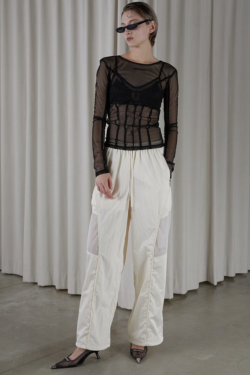 【プランク プロジェクト/PRANK PROJECT】のバックオープンシアートップス / Back Open Sheer Top 人気、トレンドファッション・服の通販 founy(ファニー) 　ファッション　Fashion　レディースファッション　Fashion for Women　トップス・カットソー　Cut & Sew Tops　シャツ・ブラウス・オフィスカジュアル　Elegant Blouses & Button-Ups　ロングTシャツ・Tシャツ　Longline T-Shirts & Tees　カットソー・ベーシックTシャツ　Cut-and-Sewn Tops / Stretch Tees & Basics　インナー　Innerwear　ストレッチ　Stretch, Stretchy Fabric　スリーブ　Sleeve, Long Sleeve / Short Sleeve　チュール　Tulip, Tulip Motif　フロント　Front, Front Design　ロング　Long, Long-Length　other-7|ID: prp329100004886714 ipo3291000000036493268