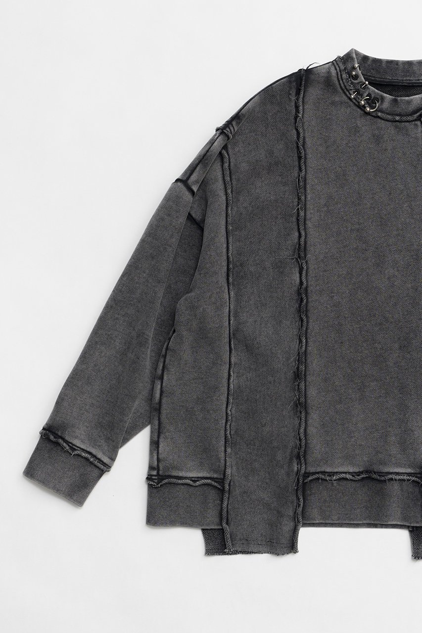 【プランク プロジェクト/PRANK PROJECT】のピグメントピアッシングスウェットトップ / Pigment Pierced Sweat Top 人気、トレンドファッション・服の通販 founy(ファニー) 　ファッション　Fashion　レディースファッション　Fashion for Women　トップス・カットソー　Cut & Sew Tops　シャツ・ブラウス・オフィスカジュアル　Elegant Blouses & Button-Ups　レディースパーカー・カジュアルフーディー　Casual Hoodies & Sweatshirts　ロングTシャツ・Tシャツ　Longline T-Shirts & Tees　スウェット・クルーネックトップス　Sweatshirts & Crewnecks / Relaxed Fit Sweat Tops　カットソー・ベーシックTシャツ　Cut-and-Sewn Tops / Stretch Tees & Basics　セットアップ　Set-Up, Coordinated Outfit　other-4|ID: prp329100004886716 ipo3291000000036485214