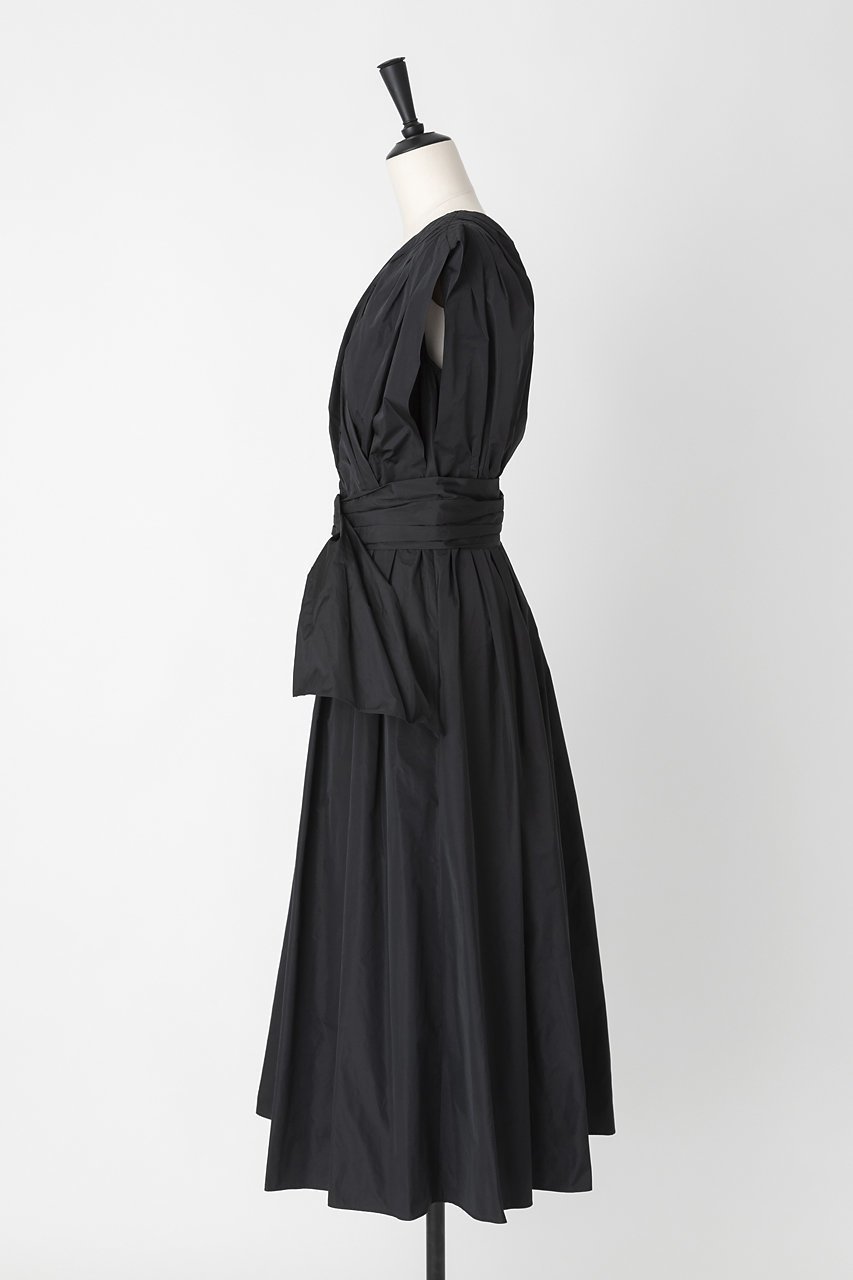 【オーヴィル/EAUVIRE】のタックギャザーベルトドレス 人気、トレンドファッション・服の通販 founy(ファニー) 　ファッション　Fashion　レディースファッション　Fashion for Women　ワンピース　Dresses　フォーマル・パーティードレス・結婚式用ドレス　Elegant & Casual Dresses　チュニック　Tunic Tops & Dresses　ベルト&ウエストマーク　Belts & Waist Accessories　ギャザー　Gathered, Ruffled　シルク　Silk, 100% Silk　タフタ　Taffeta, Structured Fabric　チュニック　Tunic, Long Top　ドレス　Dress, One-Piece　バランス　Balance, Style Balance　ランダム　Random, Irregular　ロング　Long, Long-Length　エレガント 上品　Elegant　定番　Standard, Basic Item　other-2|ID: prp329100004886756 ipo3291000000036485510