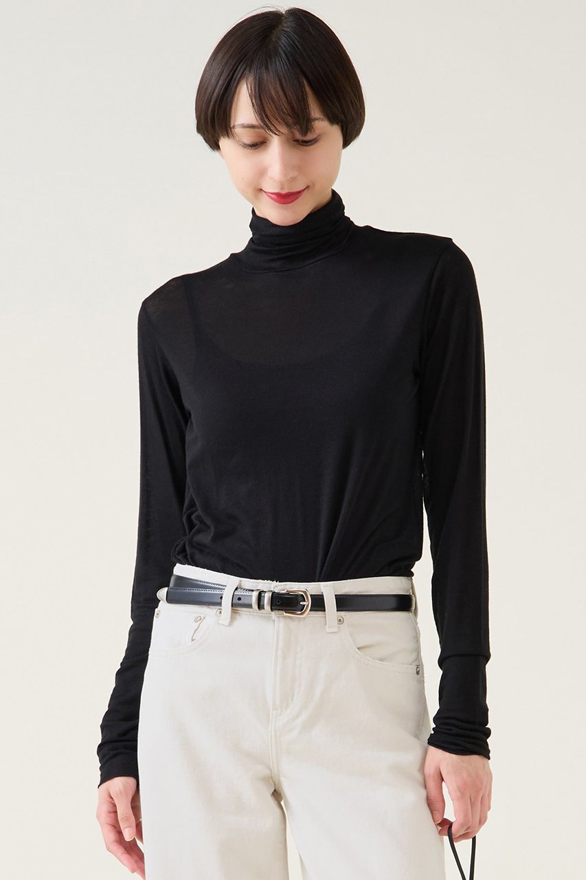 【マルティニーク/martinique】のカシミアシルクシアーインナー インテリア・キッズ・メンズ・レディースファッション・服の通販 founy(ファニー) 　ファッション　Fashion　レディースファッション　Fashion for Women　トップス・カットソー　Cut & Sew Tops　シャツ・ブラウス・オフィスカジュアル　Elegant Blouses & Button-Ups　ロングTシャツ・Tシャツ　Longline T-Shirts & Tees　カットソー・ベーシックTシャツ　Cut-and-Sewn Tops / Stretch Tees & Basics　おすすめ　Recommended / Our Picks　インナー　Innerwear　シルク　Silk, 100% Silk　スリーブ　Sleeve, Long Sleeve / Short Sleeve　ロング　Long, Long-Length　再入荷　Restock / Back in Stock　ブラック|ID: prp329100004886818 ipo3291000000036486042