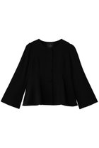 【ランバン オン ブルー/LANVIN en Bleu】のトリアセテートペプラムジャケット 人気、トレンドファッション・服の通販 founy(ファニー) ファッション Fashion レディースファッション Fashion for Women アウター Coat / Outerwear Collection レディースジャケット・軽アウター Jackets ジャケット Jacket, Outerwear スリーブ Sleeve, Long Sleeve / Short Sleeve フェミニン Feminine, Girly フロント Front, Front Design ペプラム Peplum, Flared Hem ロング Long, Long-Length thumbnail ブラック|ID: prp329100004886850 ipo3291000000036486331