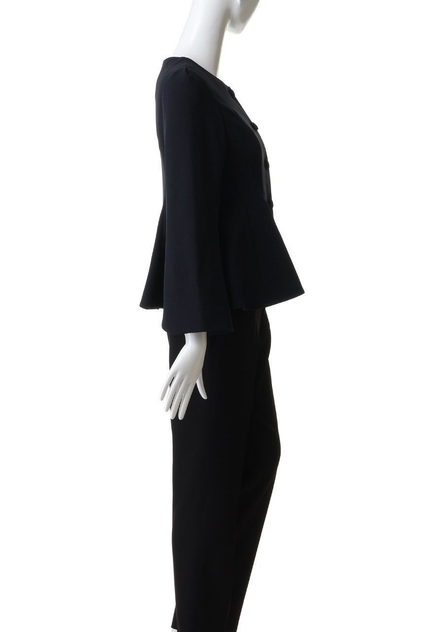 【ランバン オン ブルー/LANVIN en Bleu】のトリアセテートペプラムジャケット 人気、トレンドファッション・服の通販 founy(ファニー) 　ファッション　Fashion　レディースファッション　Fashion for Women　アウター　Coat / Outerwear Collection　レディースジャケット・軽アウター　Jackets　ジャケット　Jacket, Outerwear　スリーブ　Sleeve, Long Sleeve / Short Sleeve　フェミニン　Feminine, Girly　フロント　Front, Front Design　ペプラム　Peplum, Flared Hem　ロング　Long, Long-Length　other-3|ID: prp329100004886850 ipo3291000000036486333