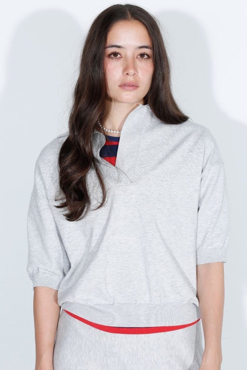 【マディソンブルー/MADISONBLUE】のSKIPPER HALF SLEEVE KNIT スキッパーH/Sニット 人気、トレンドファッション・服の通販 founy(ファニー) 　ファッション　Fashion　レディースファッション　Fashion for Women　トップス・カットソー　Cut & Sew Tops　ニット　Knit Tops & Sweaters　カジュアルプルオーバー・ニットトップス　Pullovers & Knit Tops / Casual Pullovers　インナー　Innerwear　スキッパー　Skipper, Open Collar　エレガント 上品　Elegant　半袖　Short Sleeve, Half Sleeve　定番　Standard, Basic Item　other-8|ID: prp329100004886902 ipo3291000000036486786