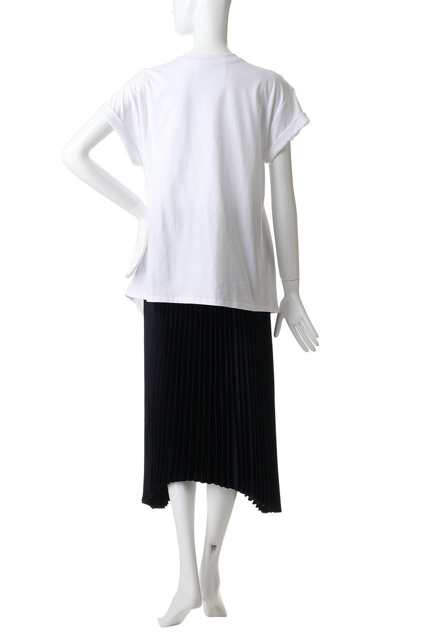 【スリーワン フィリップリム/3.1 Phillip Lim】のショートスリーブ Tシャツ コンボドレス with プリーツスカート 人気、トレンドファッション・服の通販 founy(ファニー) 　ファッション　Fashion　レディースファッション　Fashion for Women　スカート　Skirts　プリーツスカート / 上品フェミニンスタイル　Pleated Skirts　ワンピース　Dresses　コンビ　Combo, Combination Style　サテン　Satin, Glossy Fabric　シューズ　Shoes, Footwear　ショート　Short, Short Length　シンプル　Simple, Minimal　スリーブ　Sleeve, Long Sleeve / Short Sleeve　チュニック　Tunic, Long Top　ドレス　Dress, One-Piece　フラット　Flat, Flat Shoes　プリーツ　Pleats, Pleated　モダン　Modern, Contemporary　ロング　Long, Long-Length　other-4|ID: prp329100004886923 ipo3291000000036486933
