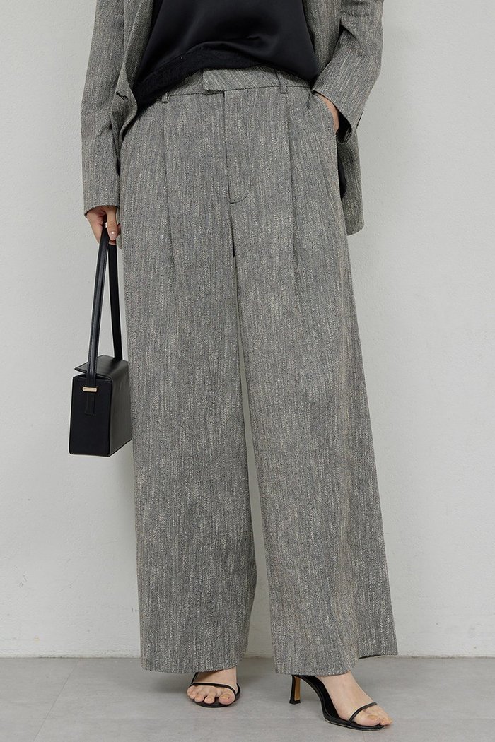 【ガリャルダガランテ/GALLARDAGALANTE】の【セットアップ対応】ダブルタックツイードパンツ インテリア・キッズ・メンズ・レディースファッション・服の通販 founy(ファニー) https://founy.com/ ファッション Fashion レディースファッション Fashion for Women セットアップ Matching Sets レディースパンツ・ボトムス Pants & Trousers / Bottoms パンツ Pants & Trousers カットソー Cut and Sewn Top サマー Summer, Summer Style セットアップ Set-Up, Coordinated Outfit ツイード Twill, Twill Weave ロング Long, Long-Length 定番 Standard, Basic Item |ID: prp329100004886970 ipo3291000000036487303