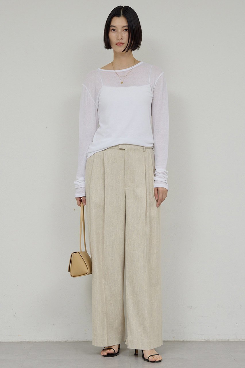 【ガリャルダガランテ/GALLARDAGALANTE】の【セットアップ対応】ダブルタックツイードパンツ 人気、トレンドファッション・服の通販 founy(ファニー) 　ファッション　Fashion　レディースファッション　Fashion for Women　セットアップ　Matching Sets　レディースパンツ・ボトムス　Pants & Trousers / Bottoms　パンツ　Pants & Trousers　カットソー　Cut and Sewn Top　サマー　Summer, Summer Style　セットアップ　Set-Up, Coordinated Outfit　ツイード　Twill, Twill Weave　ロング　Long, Long-Length　定番　Standard, Basic Item　other-2|ID: prp329100004886970 ipo3291000000036487306