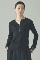 【カレンソロジー/Curensology】のヘンリーレースロングスリーブTシャツ 人気、トレンドファッション・服の通販 founy(ファニー) ファッション Fashion レディースファッション Fashion for Women トップス・カットソー Cut & Sew Tops シャツ・ブラウス・オフィスカジュアル Elegant Blouses & Button-Ups ロングTシャツ・Tシャツ Longline T-Shirts & Tees カットソー・ベーシックTシャツ Cut-and-Sewn Tops / Stretch Tees & Basics おすすめ Recommended / Our Picks カットソー Cut and Sewn Top キュプラ Cupro, Eco Fabric シアー Sheer, See-Through スリーブ Sleeve, Long Sleeve / Short Sleeve フェミニン Feminine, Girly レース Lace, Lace Fabric ロング Long, Long-Length エレガント 上品 Elegant A/W・秋冬 Autumn/Winter thumbnail ブラック|ID: prp329100004886977 ipo3291000000036487370