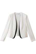 【ベイジ,/BEIGE,】のCINDY(シンディ)/ダブルカラージャケット 人気、トレンドファッション・服の通販 founy(ファニー) ファッション Fashion レディースファッション Fashion for Women アウター Coat / Outerwear Collection レディースジャケット・軽アウター Jackets オケージョン Occasion Wear カーディガン Cardigan, Knitwear コンパクト Compact, Small Size ジャケット Jacket, Outerwear ストレッチ Stretch, Stretchy Fabric ダブル Double, Double-Breasted デニム Denim, Jeans Material ビジネス 仕事 通勤 Business / Work / Commuting thumbnail White×Black|ID: prp329100004886979 ipo3291000000036487386