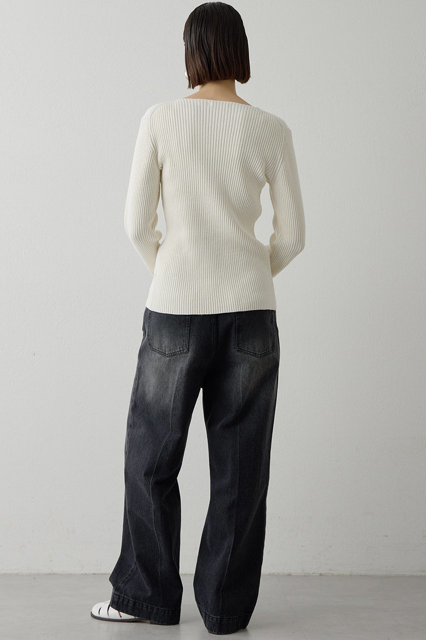 【ウィムガゼット/Whim Gazette】のセンタープレスブラックデニムパンツ 人気、トレンドファッション・服の通販 founy(ファニー) 　ファッション　Fashion　レディースファッション　Fashion for Women　パンツ　Pants & Trousers　デニムパンツ・ジーンズ・美脚デニム　Denim Jeans & Pants　ヴィンテージ　Vintage Style　クール　Cool, Chic　スタイリッシュ　Stylish, Fashionable　センター　Center, Center Line　ダメージ　Distressed, Destroyed　デニム　Denim, Jeans Material　ハイライズ　High Rise, High Waist　ブリーチ　Bleach, Washed Finish　ワイド　Wide, Wide Fit　other-4|ID: prp329100004886993 ipo3291000000036487503