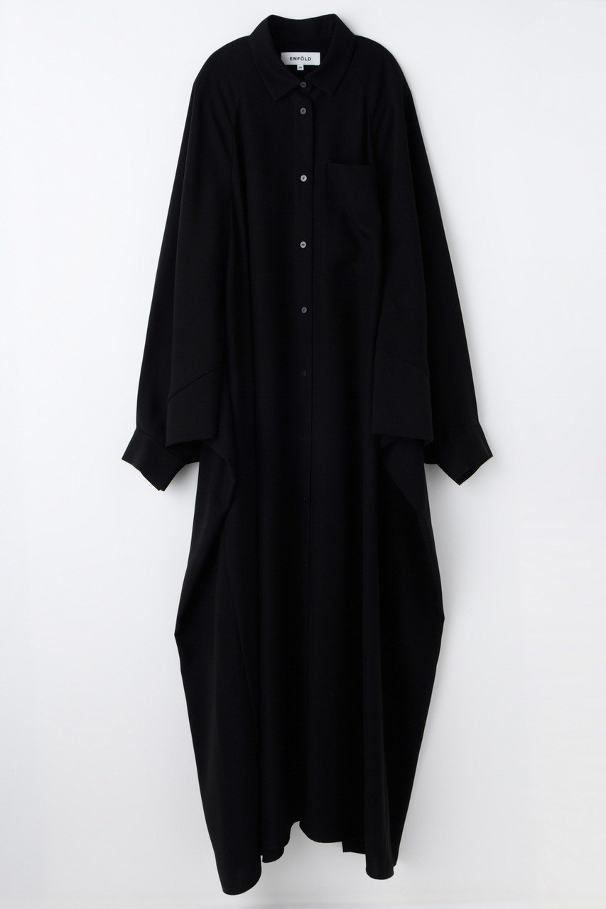 【エンフォルド/ENFOLD】のCIRCLE TUCK DRESS インテリア・キッズ・メンズ・レディースファッション・服の通販 founy(ファニー) 　ファッション　Fashion　レディースファッション　Fashion for Women　ワンピース　Dresses　フォーマル・パーティードレス・結婚式用ドレス　Elegant & Casual Dresses　チュニック　Tunic Tops & Dresses　アシンメトリー　Asymmetrical Style　スーツ　Suit, Formalwear　チュニック　Tunic, Long Top　ドレス　Dress, One-Piece　パターン　Pattern, Design Print　フォルム　Silhouette, Form　ロング　Long, Long-Length　切替　Switching, Contrast Panel　夏　Summer　ブラック|ID: prp329100004887015 ipo3291000000036487693