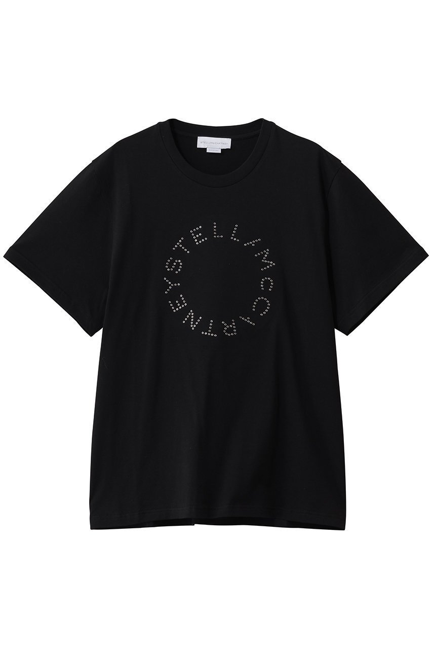 【ステラ マッカートニー/STELLA McCARTNEY】のハードウェアロゴボーイフレンドTシャツ インテリア・キッズ・メンズ・レディースファッション・服の通販 founy(ファニー) 　ファッション　Fashion　レディースファッション　Fashion for Women　トップス・カットソー　Cut & Sew Tops　シャツ・ブラウス・オフィスカジュアル　Elegant Blouses & Button-Ups　ロングTシャツ・Tシャツ　Longline T-Shirts & Tees　カットソー・ベーシックTシャツ　Cut-and-Sewn Tops / Stretch Tees & Basics　ショート　Short, Short Length　シンプル　Simple, Minimal　ジャケット　Jacket, Outerwear　スリーブ　Sleeve, Long Sleeve / Short Sleeve　デニム　Denim, Jeans Material　フロント　Front, Front Design　ボトム　Bottoms, Lower Wear　モダン　Modern, Contemporary　ブラック|ID: prp329100004887020 ipo3291000000036487741