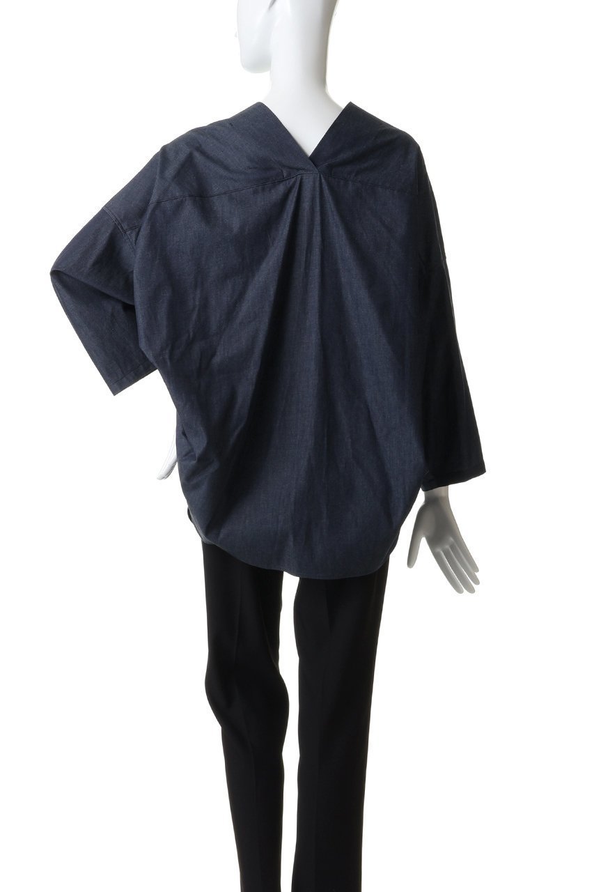 【ミズイロ インド/mizuiro ind】のV neck denim shirt シャツ 人気、トレンドファッション・服の通販 founy(ファニー) 　ファッション　Fashion　レディースファッション　Fashion for Women　トップス・カットソー　Cut & Sew Tops　シャツ・ブラウス・オフィスカジュアル　Elegant Blouses & Button-Ups　スリーブ　Sleeve, Long Sleeve / Short Sleeve　デニム　Denim, Jeans Material　ドレープ　Drape, Draping Fabric　ロング　Long, Long-Length　エレガント 上品　Elegant　再入荷　Restock / Back in Stock　other-4|ID: prp329100004887038 ipo3291000000036487887