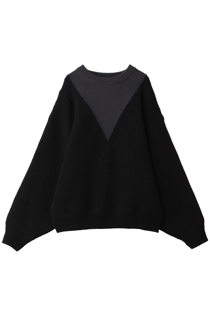 【メゾンスペシャル/MAISON SPECIAL】の【UNISEX】Prime-Over V切替ニットPO インテリア・キッズ・メンズ・レディースファッション・服の通販 founy(ファウニー) 　ファッション　Fashion　レディースファッション　Fashion for Women　トップス・カットソー　Cut & Sew Tops　ニット　Knit Tops & Sweaters　カジュアルプルオーバー・ニットトップス　Pullovers & Knit Tops / Casual Pullovers　ユニセックス　Unisex, Genderless　ショルダー　Shoulder, Shoulder Strap　シンプル　Simple, Minimal　ドロップ　Drop Shoulder, Dropped Style　ボトム　Bottoms, Lower Wear　切替　Switching, Contrast Panel　BLK(ブラック)|ID: prp329100004887059 ipo3291000000036519493