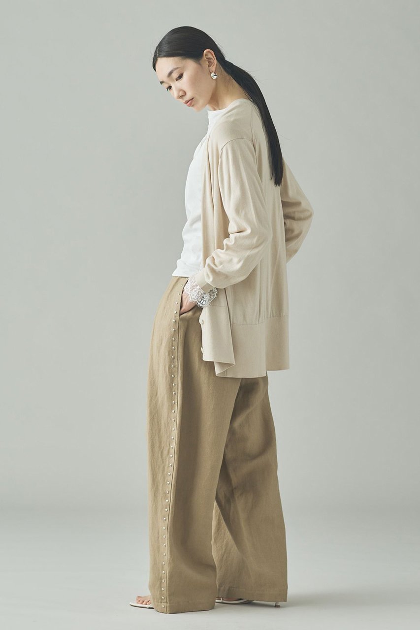 【カレンソロジー/Curensology】のファインコットンVネックカーディガン 人気、トレンドファッション・服の通販 founy(ファニー) 　ファッション　Fashion　レディースファッション　Fashion for Women　トップス・カットソー　Cut & Sew Tops　ニット　Knit Tops & Sweaters　カーディガン・羽織り　Layered Style Cardigans　Vネックトップス　V-Neck Tops / V-Cut Neckline Shirts　なめらか　Smooth, Silky Texture　イタリア　Italy　カーディガン　Cardigan, Knitwear　シンプル　Simple, Minimal　デニム　Denim, Jeans Material　ロング　Long, Long-Length　エレガント 上品　Elegant　other-6|ID: prp329100004887062 ipo3291000000036493698