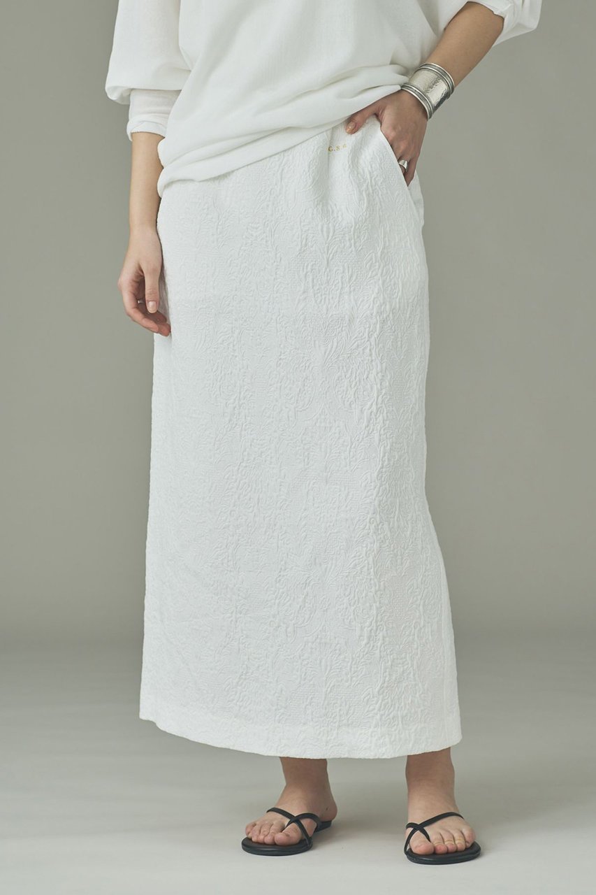 【カレンソロジー/Curensology】の〈C.S.G〉ジャカードタイトスカート 人気、トレンドファッション・服の通販 founy(ファニー) 　ファッション　Fashion　レディースファッション　Fashion for Women　スカート　Skirts　ロングスカート　Long Skirts / Maxi & Midi Skirts　おすすめ　Recommended / Our Picks　くるぶし　Ankle-Length　エレガント 上品　Elegant　キルティング　Quilted, Quilting　サテン　Satin, Glossy Fabric　シアー　Sheer, See-Through　シルク　Silk, 100% Silk　ジャカード／ジャガード　Jacquard, Woven Pattern　スリット　Slit, Slit Detail　ソックス　Socks, Hosiery　フランス　France, French　ロング　Long, Long-Length　other-2|ID: prp329100004887064 ipo3291000000036488109