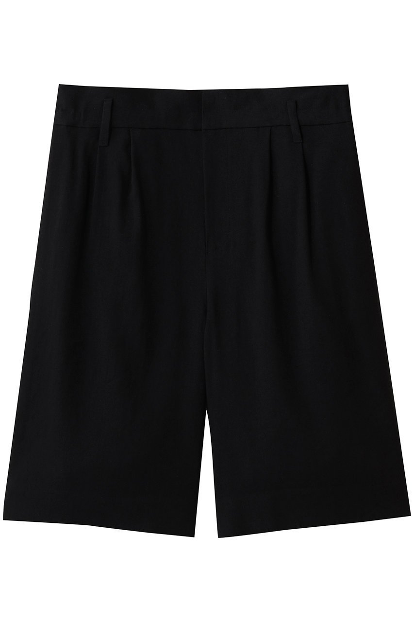 【サクラ/SACRA】のリネンウールギャバジンショートパンツ インテリア・キッズ・メンズ・レディースファッション・服の通販 founy(ファウニー) 　ファッション　Fashion　レディースファッション　Fashion for Women　パンツ　Pants & Trousers　ショートパンツ・ハーフパンツ　High-Waisted & Relaxed Shorts　ショート　Short, Short Length　ドローストリング　Drawstring, Pull Cord　ハーフ　Half, Half-Length　バランス　Balance, Style Balance　リネン　Linen, Linen Fabric　エレガント 上品　Elegant　ブラック|ID: prp329100004887071 ipo3291000000036807207