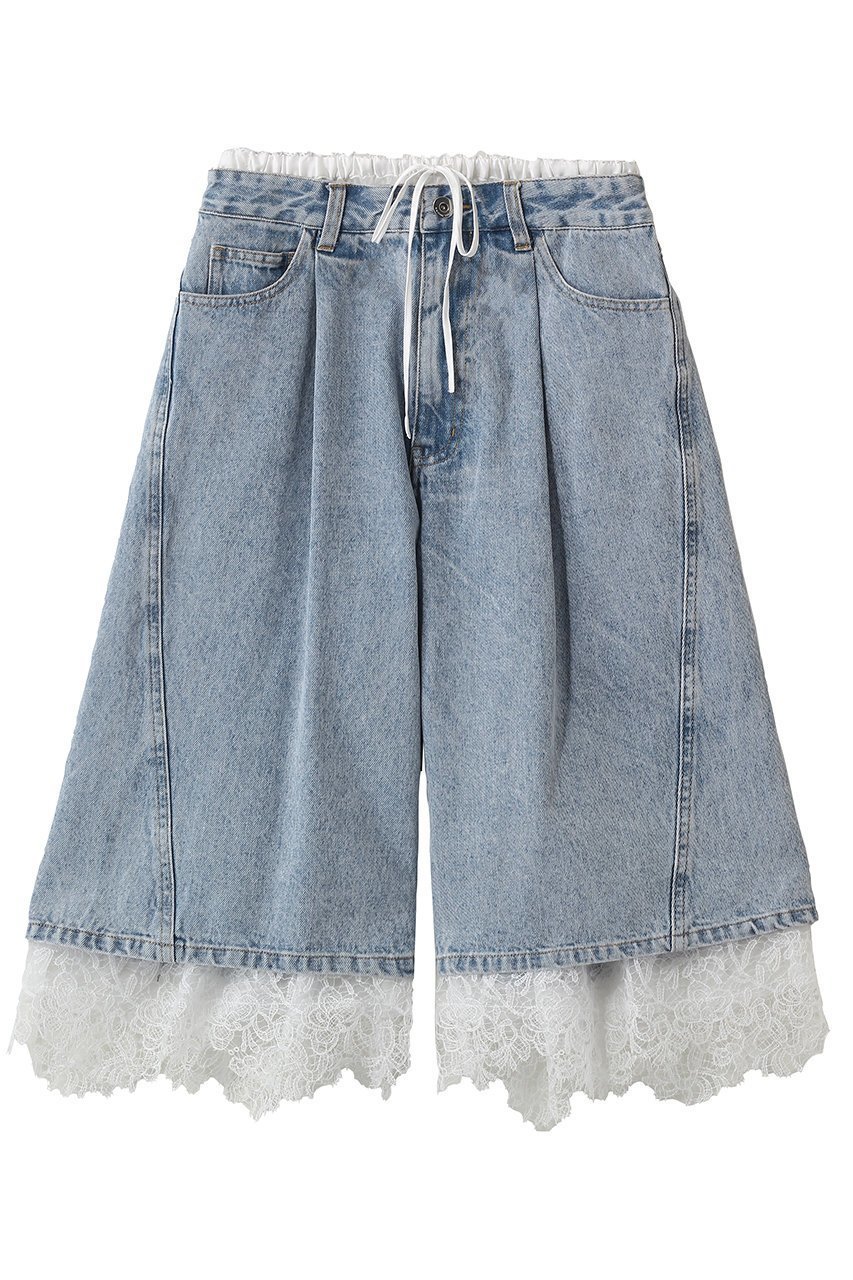 【メゾンスペシャル/MAISON SPECIAL】のMulti-Way Layered Denim Shorts/マルチウェイレイヤードデニムショートパンツ インテリア・キッズ・メンズ・レディースファッション・服の通販 founy(ファウニー) 　ファッション　Fashion　レディースファッション　Fashion for Women　パンツ　Pants & Trousers　ショートパンツ・ハーフパンツ　High-Waisted & Relaxed Shorts　ショート　Short, Short Length　チュール　Tulip, Tulip Motif　デニム　Denim, Jeans Material　ミックス　Mix, Mixed Style　レース　Lace, Lace Fabric　BLU(ブルー)|ID: prp329100004887122 ipo3291000000036488593
