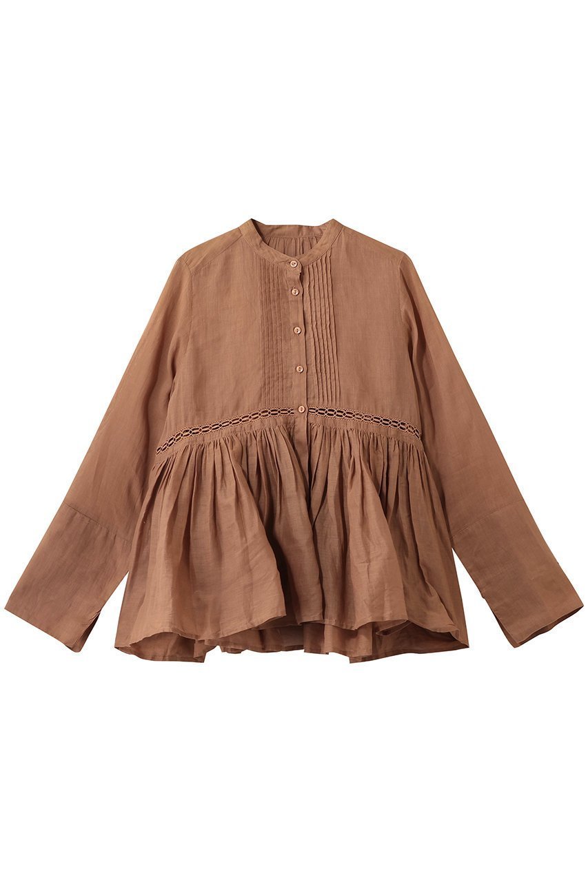 【マリリンムーン/MARILYN MOON】のシアースターチドコットンレースフレアブラウス インテリア・キッズ・メンズ・レディースファッション・服の通販 founy(ファニー) 　ファッション　Fashion　レディースファッション　Fashion for Women　トップス・カットソー　Cut & Sew Tops　シャツ・ブラウス・オフィスカジュアル　Elegant Blouses & Button-Ups　おすすめ　Recommended / Our Picks　インド　Indian Textile　ギャザー　Gathered, Ruffled　シアー　Sheer, See-Through　スリーブ　Sleeve, Long Sleeve / Short Sleeve　モダン　Modern, Contemporary　レース　Lace, Lace Fabric　ロング　Long, Long-Length　ベージュ|ID: prp329100004887124 ipo3291000000036488605