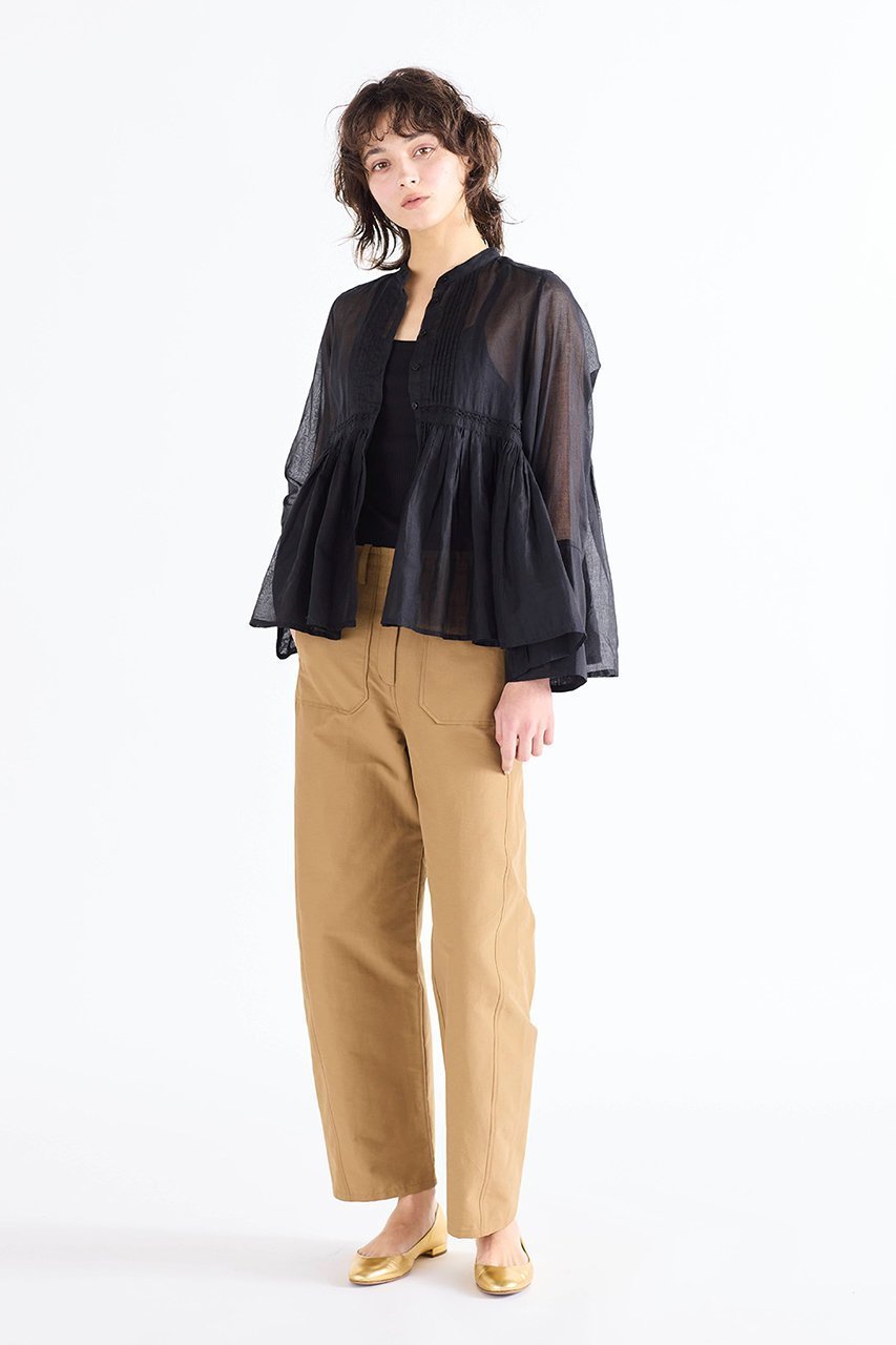 【マリリンムーン/MARILYN MOON】のシアースターチドコットンレースフレアブラウス 人気、トレンドファッション・服の通販 founy(ファニー) 　ファッション　Fashion　レディースファッション　Fashion for Women　トップス・カットソー　Cut & Sew Tops　シャツ・ブラウス・オフィスカジュアル　Elegant Blouses & Button-Ups　おすすめ　Recommended / Our Picks　インド　Indian Textile　ギャザー　Gathered, Ruffled　シアー　Sheer, See-Through　スリーブ　Sleeve, Long Sleeve / Short Sleeve　モダン　Modern, Contemporary　レース　Lace, Lace Fabric　ロング　Long, Long-Length　other-7|ID: prp329100004887124 ipo3291000000036488611