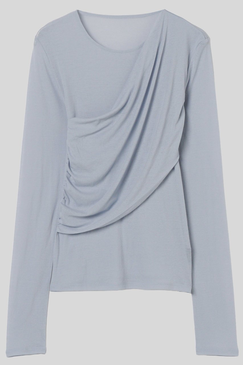 【イロット/IIROT】のskin touch ロング スリーブ 人気、トレンドファッション・服の通販 founy(ファニー) 　ファッション　Fashion　レディースファッション　Fashion for Women　トップス・カットソー　Cut & Sew Tops　シャツ・ブラウス・オフィスカジュアル　Elegant Blouses & Button-Ups　ロングTシャツ・Tシャツ　Longline T-Shirts & Tees　カットソー・ベーシックTシャツ　Cut-and-Sewn Tops / Stretch Tees & Basics　シアー　Sheer, See-Through　シャーリング　Shirring, Ruched　スリーブ　Sleeve, Long Sleeve / Short Sleeve　ロング　Long, Long-Length　エレガント 上品　Elegant　再入荷　Restock / Back in Stock　 other-1|ID: prp329100004887129 ipo3291000000036488646