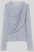 【イロット/IIROT】のskin touch ロング スリーブ 人気、トレンドファッション・服の通販 founy(ファニー) ファッション Fashion レディースファッション Fashion for Women トップス・カットソー Cut & Sew Tops シャツ・ブラウス・オフィスカジュアル Elegant Blouses & Button-Ups ロングTシャツ・Tシャツ Longline T-Shirts & Tees カットソー・ベーシックTシャツ Cut-and-Sewn Tops / Stretch Tees & Basics シアー Sheer, See-Through シャーリング Shirring, Ruched スリーブ Sleeve, Long Sleeve / Short Sleeve ロング Long, Long-Length エレガント 上品 Elegant 再入荷 Restock / Back in Stock thumbnail セルリアンブルー|ID: prp329100004887129 ipo3291000000036488647
