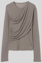 【イロット/IIROT】のskin touch ロング スリーブ 人気、トレンドファッション・服の通販 founy(ファニー) ファッション Fashion レディースファッション Fashion for Women トップス・カットソー Cut & Sew Tops シャツ・ブラウス・オフィスカジュアル Elegant Blouses & Button-Ups ロングTシャツ・Tシャツ Longline T-Shirts & Tees カットソー・ベーシックTシャツ Cut-and-Sewn Tops / Stretch Tees & Basics シアー Sheer, See-Through シャーリング Shirring, Ruched スリーブ Sleeve, Long Sleeve / Short Sleeve ロング Long, Long-Length エレガント 上品 Elegant 再入荷 Restock / Back in Stock thumbnail ペールグレー|ID: prp329100004887129 ipo3291000000036488648