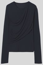 【イロット/IIROT】のskin touch ロング スリーブ 人気、トレンドファッション・服の通販 founy(ファニー) ファッション Fashion レディースファッション Fashion for Women トップス・カットソー Cut & Sew Tops シャツ・ブラウス・オフィスカジュアル Elegant Blouses & Button-Ups ロングTシャツ・Tシャツ Longline T-Shirts & Tees カットソー・ベーシックTシャツ Cut-and-Sewn Tops / Stretch Tees & Basics シアー Sheer, See-Through シャーリング Shirring, Ruched スリーブ Sleeve, Long Sleeve / Short Sleeve ロング Long, Long-Length エレガント 上品 Elegant 再入荷 Restock / Back in Stock thumbnail ネイビー|ID: prp329100004887129 ipo3291000000036488649