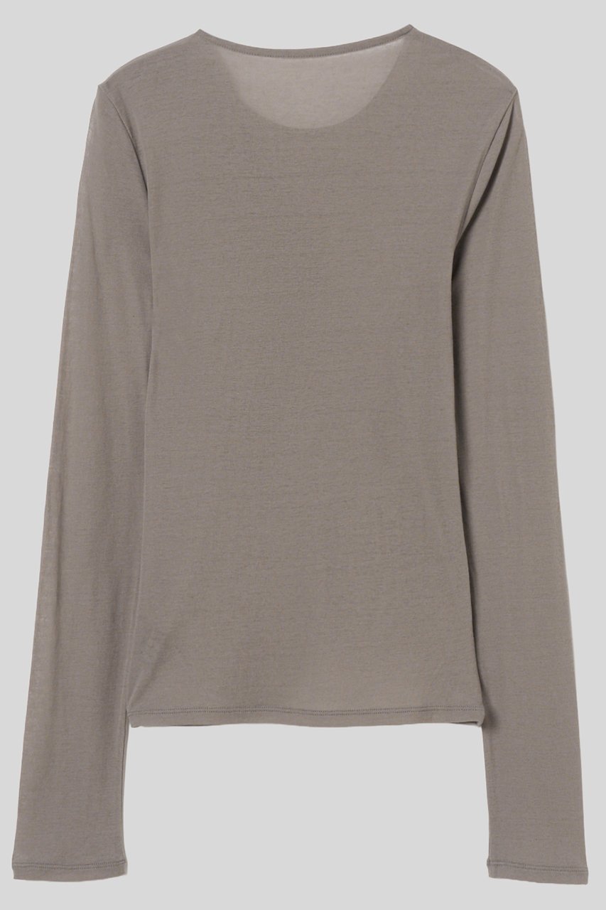 【イロット/IIROT】のskin touch ロング スリーブ 人気、トレンドファッション・服の通販 founy(ファニー) 　ファッション　Fashion　レディースファッション　Fashion for Women　トップス・カットソー　Cut & Sew Tops　シャツ・ブラウス・オフィスカジュアル　Elegant Blouses & Button-Ups　ロングTシャツ・Tシャツ　Longline T-Shirts & Tees　カットソー・ベーシックTシャツ　Cut-and-Sewn Tops / Stretch Tees & Basics　シアー　Sheer, See-Through　シャーリング　Shirring, Ruched　スリーブ　Sleeve, Long Sleeve / Short Sleeve　ロング　Long, Long-Length　エレガント 上品　Elegant　再入荷　Restock / Back in Stock　other-2|ID: prp329100004887129 ipo3291000000036488650