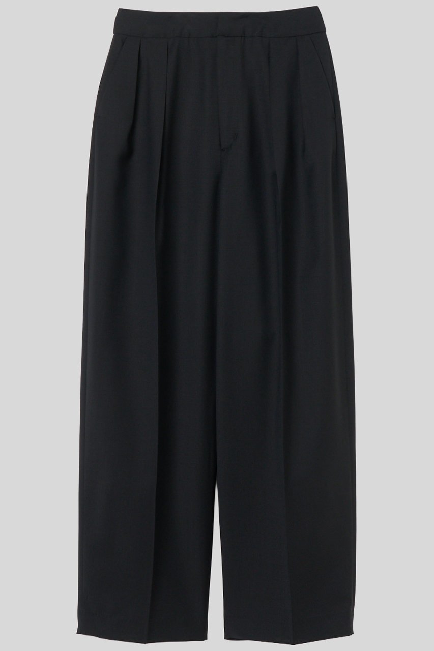 【イロット/IIROT】のTetoron Wool tropical タックパンツ インテリア・キッズ・メンズ・レディースファッション・服の通販 founy(ファニー) 　ファッション　Fashion　レディースファッション　Fashion for Women　パンツ　Pants & Trousers　シューズ　Shoes, Footwear　バランス　Balance, Style Balance　フォルム　Silhouette, Form　リラックス　Relax, Relaxed Fit　夏　Summer　新作・新入荷　New Arrivals / New In　ブラック|ID: prp329100004887130 ipo3291000000036488654