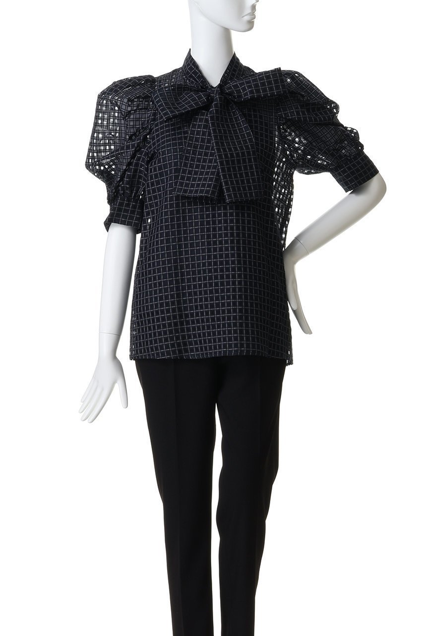 【コルコバード/CORCOVADO】のコットンシルクシアーチェックブラウス 人気、トレンドファッション・服の通販 founy(ファニー) 　ファッション　Fashion　レディースファッション　Fashion for Women　トップス・カットソー　Cut & Sew Tops　シャツ・ブラウス・オフィスカジュアル　Elegant Blouses & Button-Ups　インナー　Innerwear　キャミソール　Camisole, Spaghetti Strap Top　シアー　Sheer, See-Through　ショート　Short, Short Length　シルク　Silk, 100% Silk　スリーブ　Sleeve, Long Sleeve / Short Sleeve　チェック　Check, Plaid, Tartan　フェミニン　Feminine, Girly　リボン　Ribbon, Bow　エレガント 上品　Elegant　other-2|ID: prp329100004887150 ipo3291000000036488830