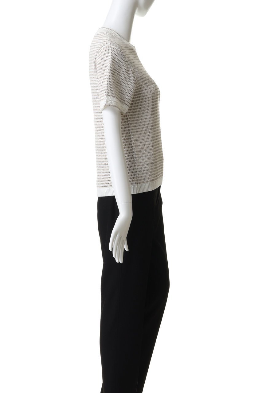 【メゾン キツネ/MAISON KITSUNE】のLACE KNIT STRIPED ショートスリーブ ジャンパー 人気、トレンドファッション・服の通販 founy(ファニー) 　ファッション　Fashion　レディースファッション　Fashion for Women　トップス・カットソー　Cut & Sew Tops　ニット　Knit Tops & Sweaters　カジュアルプルオーバー・ニットトップス　Pullovers & Knit Tops / Casual Pullovers　ショート　Short, Short Length　シンプル　Simple, Minimal　ストライプ　Stripe, Striped Pattern　スリーブ　Sleeve, Long Sleeve / Short Sleeve　レース　Lace, Lace Fabric　新作・新入荷　New Arrivals / New In　other-3|ID: prp329100004887152 ipo3291000000036488846